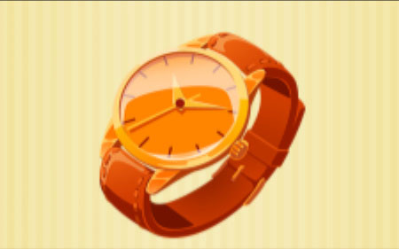 オレンジ色の腕時計